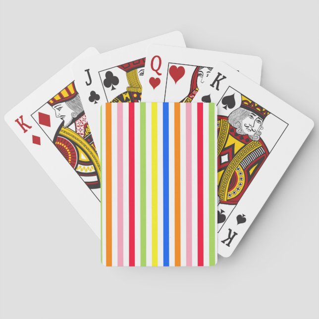 Colourful Vibrant Stripes Pattern Design  Poker Cards (Back)