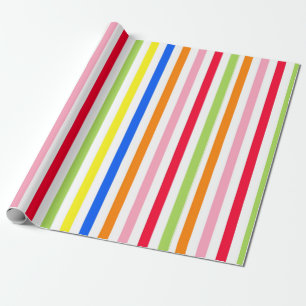 Colourful Vibrant Stripes Pattern Design Wrapping Paper