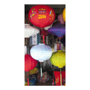 Colourful Vietnamese lanterns Card