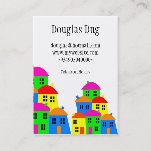 Customizable Colourful Village Business cards