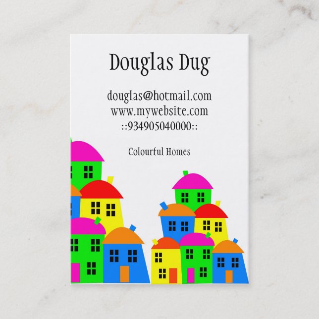 Colourful Village Business cards (Front)