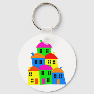 Colourful Village Keychain