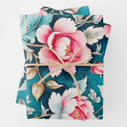 Colourful Vintage Fabric Art Wrapping Paper Sheets