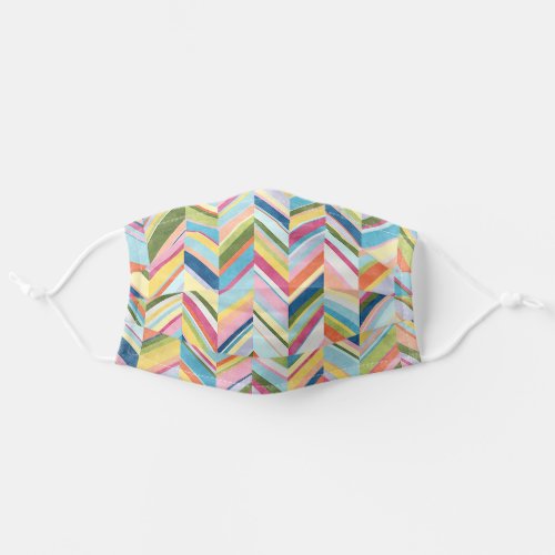 Colourful Watercolor Zig Zag Stripe Art Pattern Adult Cloth Face Mask
