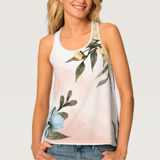 Colourful watercolour flowers tank top