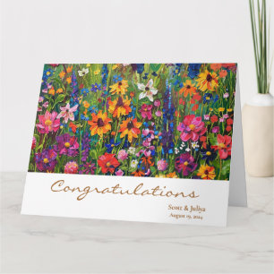  Colourful Wildflower field  wedding greeting Card