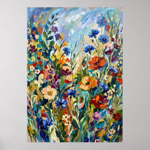 Colourful Wildflower Meadow Poster