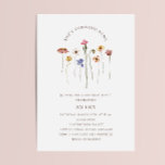 Colourful Wildflower Ninth Birthday Party Invitation<br><div class="desc">This colorful wildflower ninth birthday party invitation is perfect for your simple, whimsical, boho rainbow summer celebration. The bright, enchanted pink, yellow, orange, and gold color florals give this product the feel of a minimalist, elegant, vintage hippie spring garden. The modern design is artsy and delicate, portraying a classic earthy...</div>