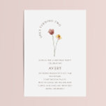 Colourful Wildflower Second Birthday Party Invitation<br><div class="desc">This colorful wildflower second birthday party invitation is perfect for your simple, whimsical, boho rainbow summer celebration. The enchanted pink, yellow, and orange color florals give this product the feel of a minimalist, elegant, vintage hippie spring garden. The modern design is artsy and delicate, portraying a classic earthy meadow done...</div>