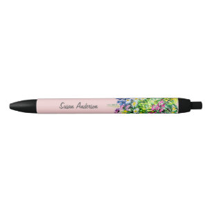Colourful wildflowers pencil pen