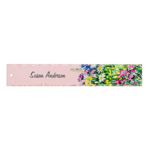 Colourful wildflowers ruler
