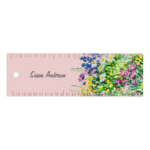 Colourful wildflowers ruler