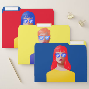 Colourful with chic women file folder