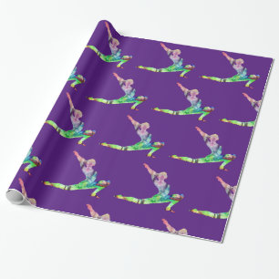 Colourful Yoga Stretch Position Wrapping Paper