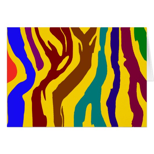 Colourful zebra stripes cards (Front Horizontal)