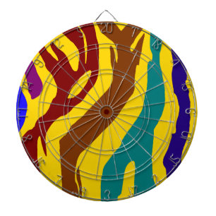 Colourful zebra stripes dart board