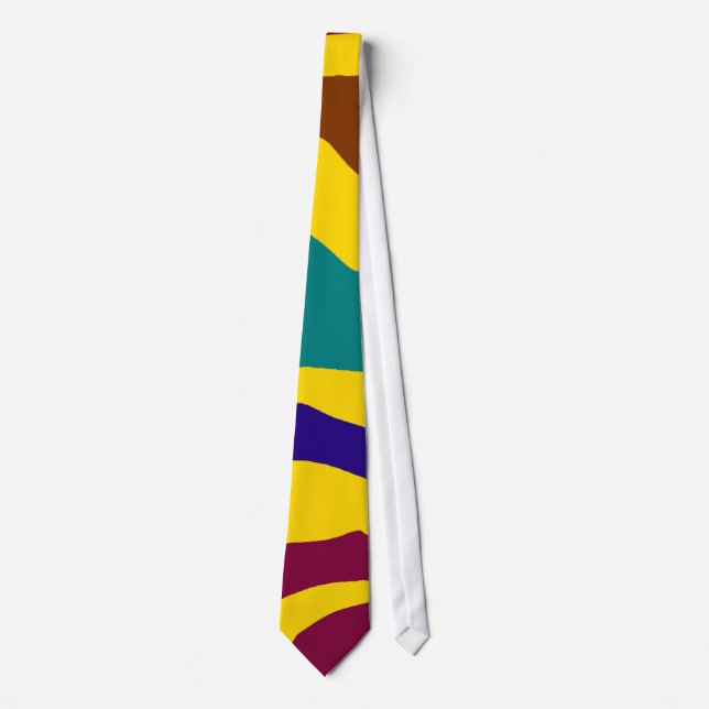 Colourful zebra stripes neck tie (Front)
