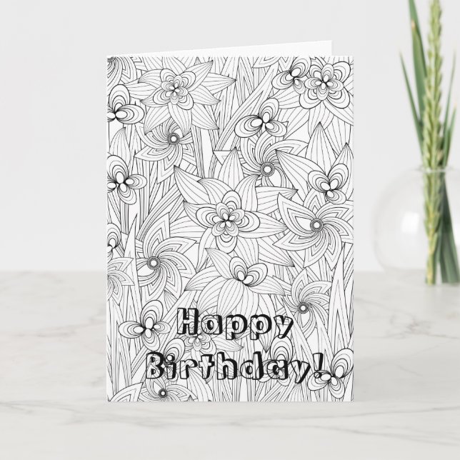 Colouring Book Style Card (Front)