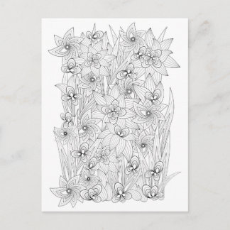 Colouring Book Style Postcard