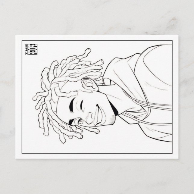 Colouring Post Card | Locs (Front)