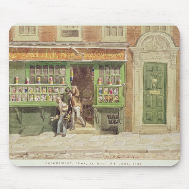 Colourman's Shop, St Martin's Lane, 1829 Mouse Pad (Front)