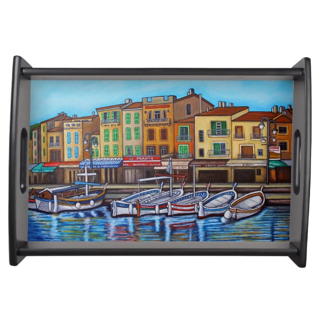 Colours of Cassis Small Serving Tray, Black Tray (Front)