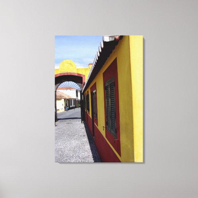 Colours of Funchal Portugal Wrapped Canvas Print (Front)