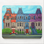Colours of Montreal Mouse Pad by Lisa Lorenz<br><div class="desc">Vibrant,  stylized painting of the colorful Victorian row houses on Saint-Louis Square in The Plateau district of  Montreal,  Quebec,  by Lisa Lorenz©. Now available on a Mouse Pad.</div>