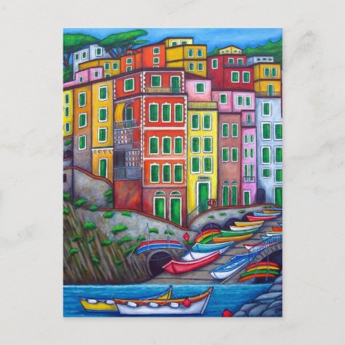 Colours of Riomaggiore Cinque Terre Post Card