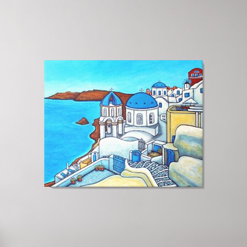 Colours of Santorini Canvas Print by Lisa Lorenz