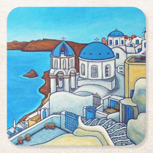 Colours of Santorini Coasters