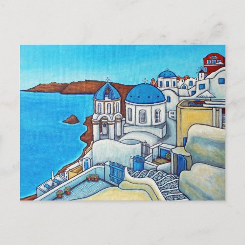 Colours of Santorini Post Card by Lisa Lorenz