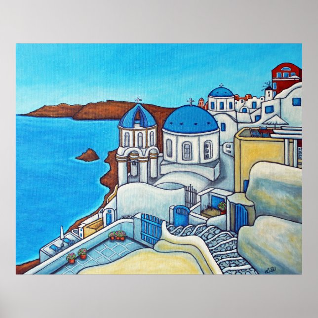 Colours of Santorini Print by Lisa Lorenz (Front)