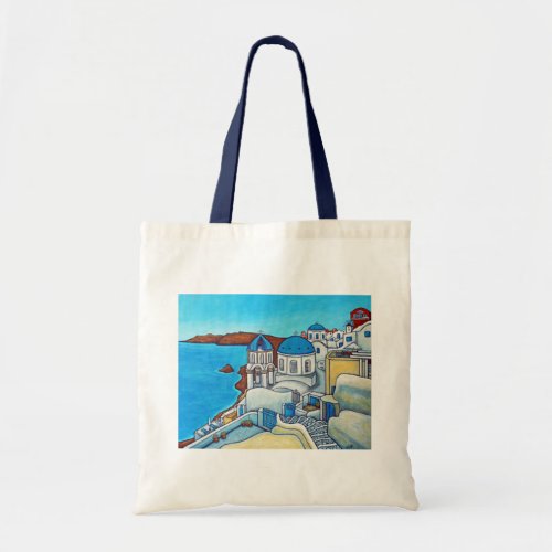 Colours of Santorini Tote Bag by Lisa Lorenz