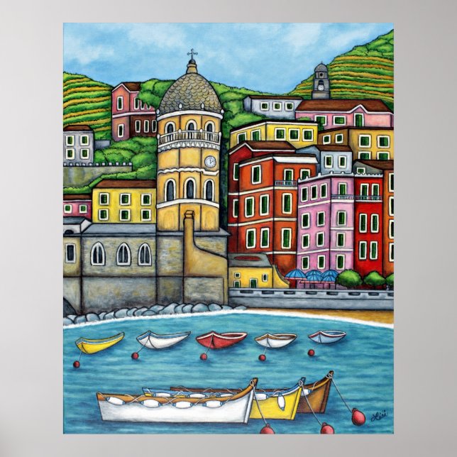 Colours of Vernazza, Cinque Terre Print by Lisa Lo (Front)