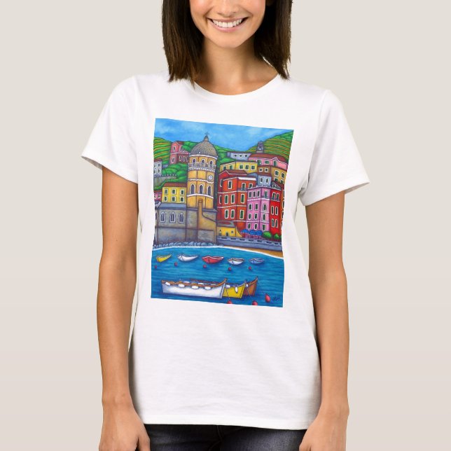 Colours of Vernazza, Cinque Terre Tshirt (Front)