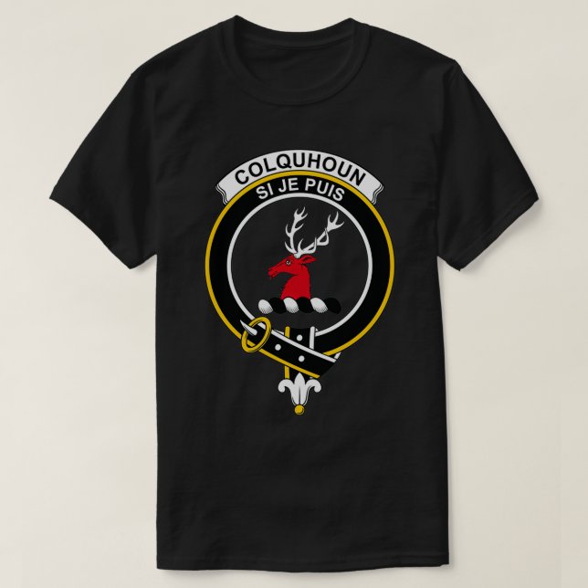 Colquhoun Crest Tartan Clan Scottish Clan T-Shirt (Design Front)