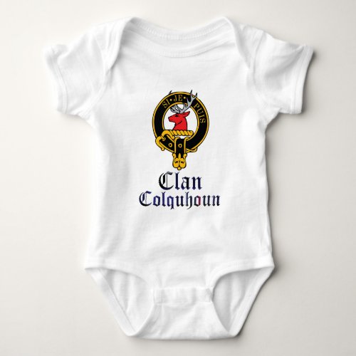 Colquhoun Scottish Crest Tartan Clan Name Clothes Baby Bodysuit
