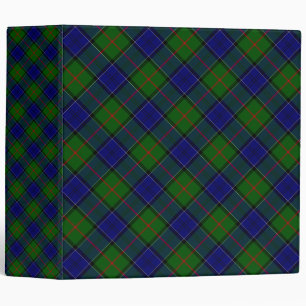 Colquhoun tartan blue green plaid 3 ring binder