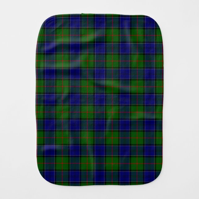 Colquhoun tartan blue green plaid baby burp cloth (Front)