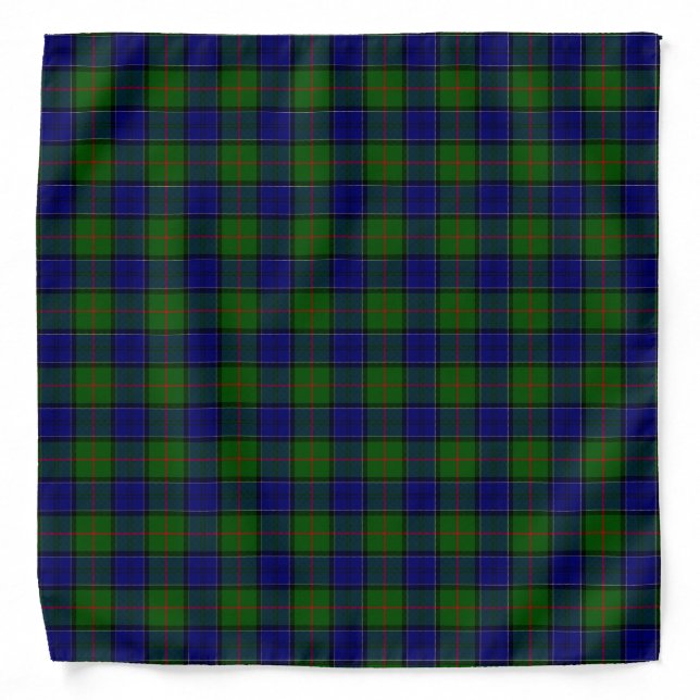 Colquhoun tartan blue green plaid bandana (Front)