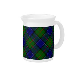 Colquhoun tartan blue green plaid beverage pitcher