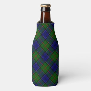 Colquhoun tartan blue green plaid bottle cooler