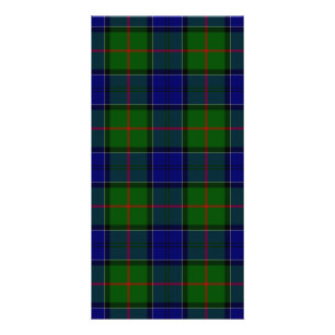 Colquhoun tartan blue green plaid card
