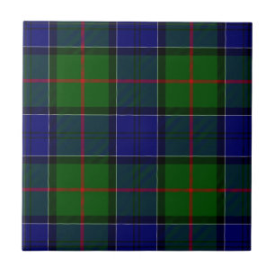 Colquhoun tartan blue green plaid ceramic tile