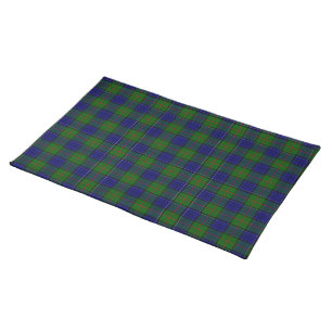 Colquhoun tartan blue green plaid cloth placemat