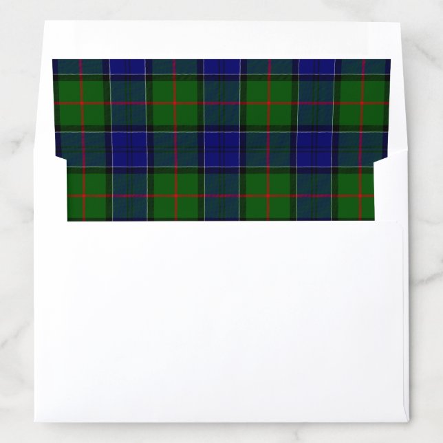Colquhoun tartan blue green plaid envelope liner (In Envelope)