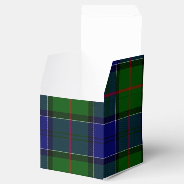Colquhoun tartan blue green plaid favor boxes (Opened)