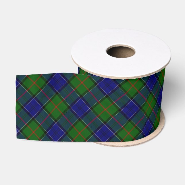 Colquhoun tartan blue green plaid grosgrain ribbon (Spool)