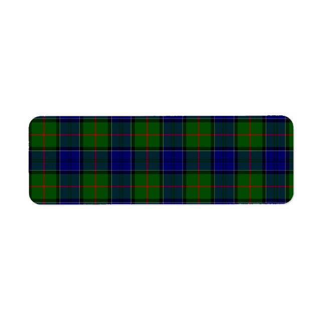 Colquhoun tartan blue green plaid label (Front)